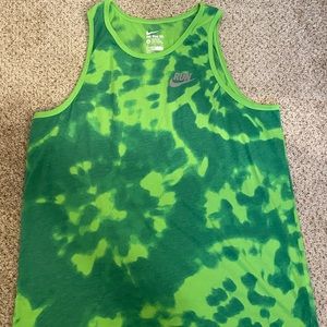 Mens Nike green tie dye tank top. Size XL